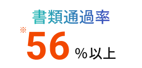 書類通過率※56％以上