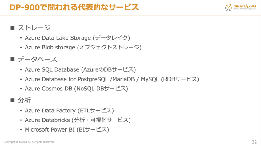 DP-900で問われる代表的なサービス